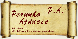 Perunko Ajdučić vizit kartica